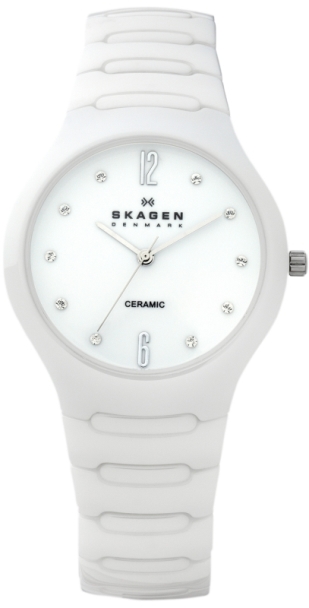 SKAGEN 817SSXC, HVID KERAMIK DAMEUR